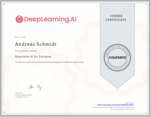 Generative AI for Everyone Certificate